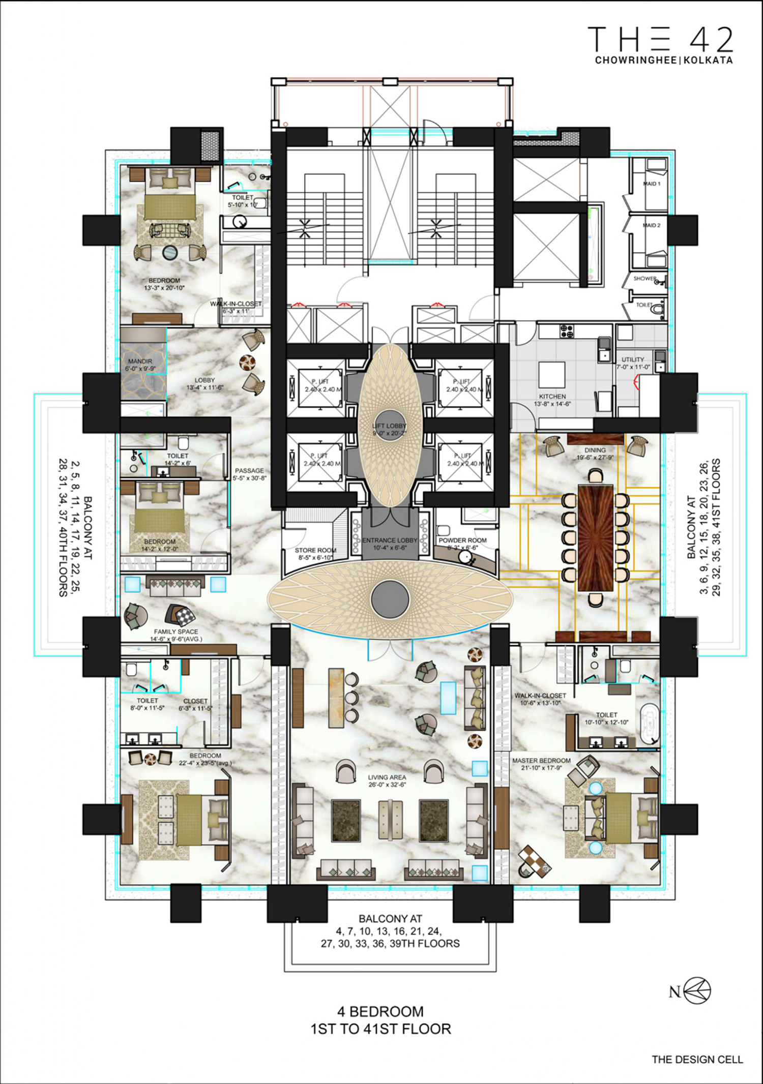 1st to 41st Design Cell 4BHK