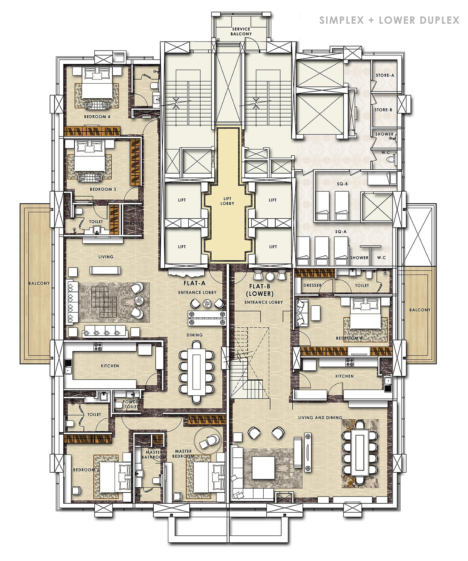43rd to 50th Lower Duplex Model
